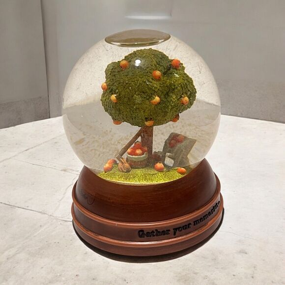 Marjolein Bastin Nature's Sketchbook Hallmark Fall Fruit Tree Glitter Snow Globe - Picture 1 of 14